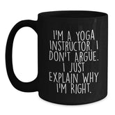 Yoga Instructor Gifts from Friends Funny Black Coffee Mugs - Christmas Unique Gifts for Yoga Instructor Men - Main